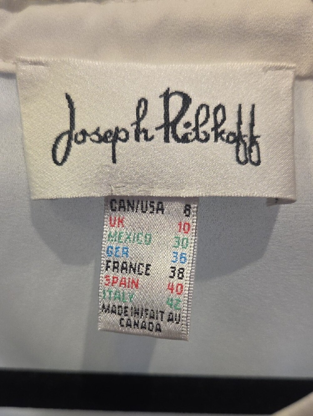 Joseph Ribkoff Cream High-Low V-Neck Blouse - Picture 4 of 4